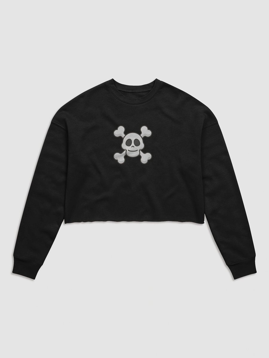 Smiling Skull and Crossbones Fleece Crop Sweatshirt product image (1)