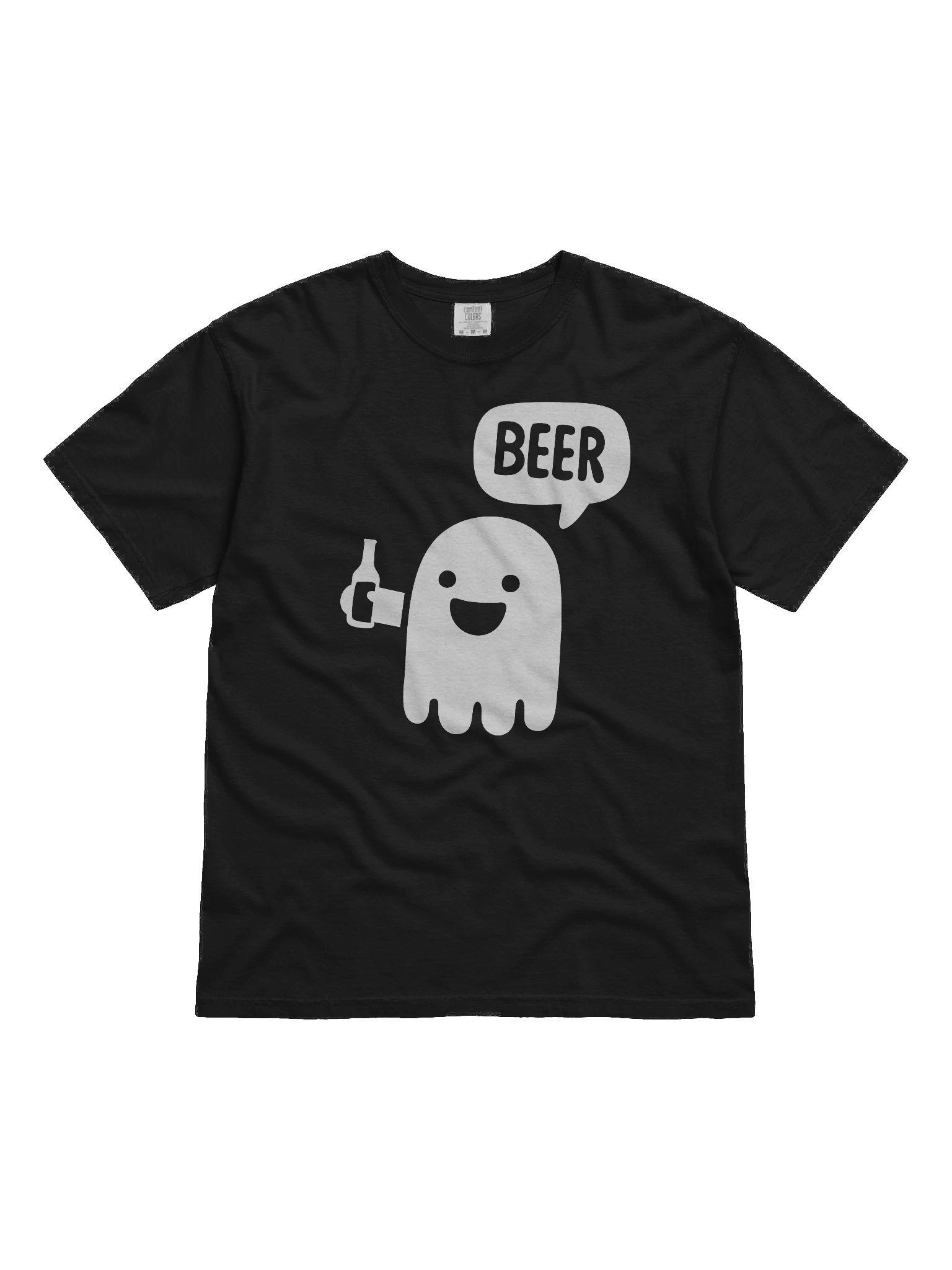 Funny Ghost Beer T-Shirt – 100% Cotton Boo Ghost Drinking Beer Graphic Tee, Halloween Party Shirt product image (1)