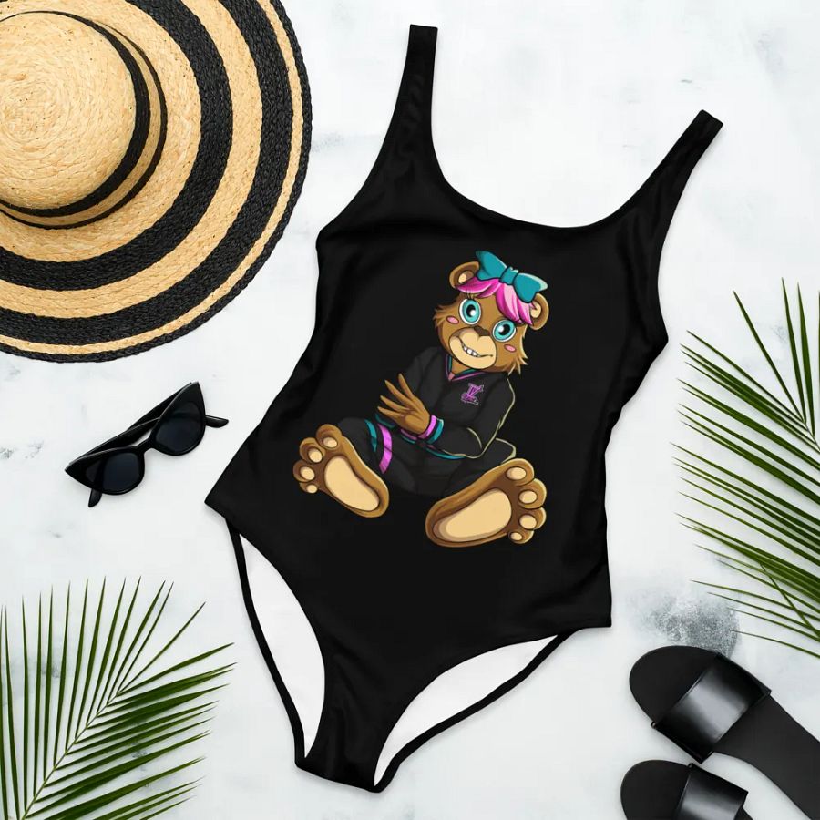 Sitting Girl Bear One Piece Black product image (4)