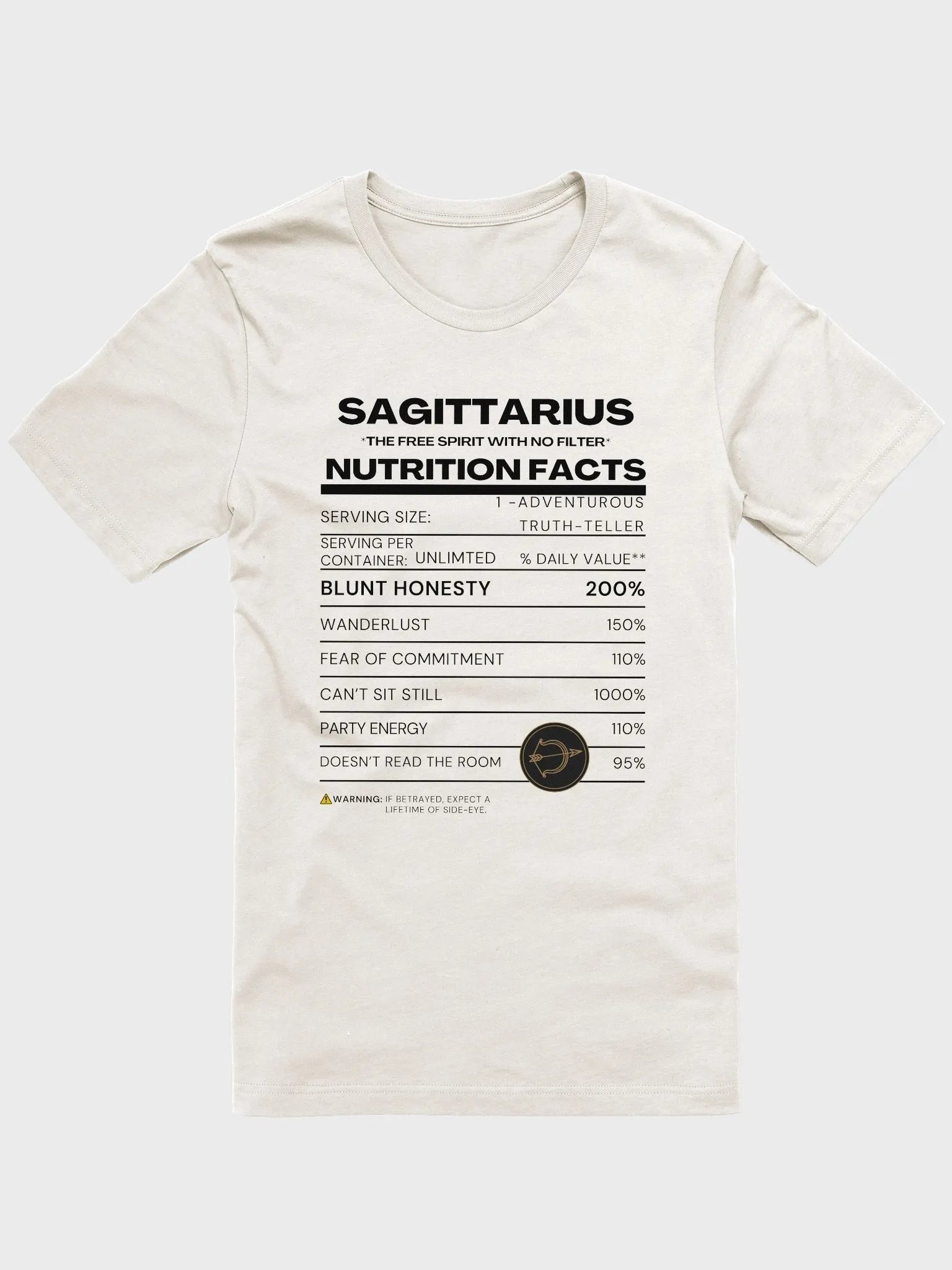 SAGITTARIUS Nutrition Facts T-Shirt product image (1)