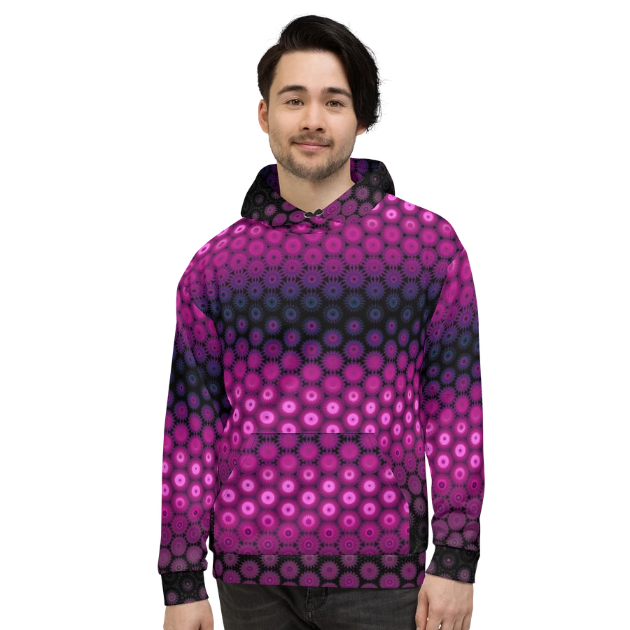 Abstract Raspberry and Black Unisex All Over Print Hoodie product image (2)