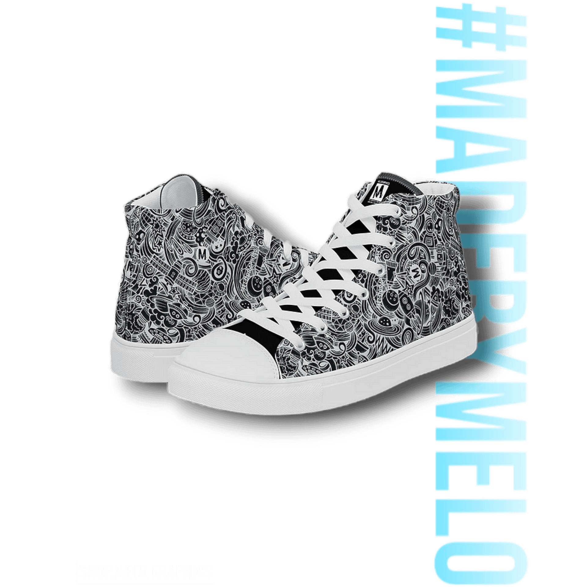 Dark Space Scribble - Men's High Tops | #MadeByMELO product image (1)