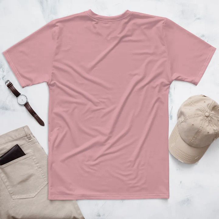 Plain Dusty Light Pink Soft Summer Men's Crewneck Polyester Heavyweight Premium T-Shirt by Treasure Pie product image (2)