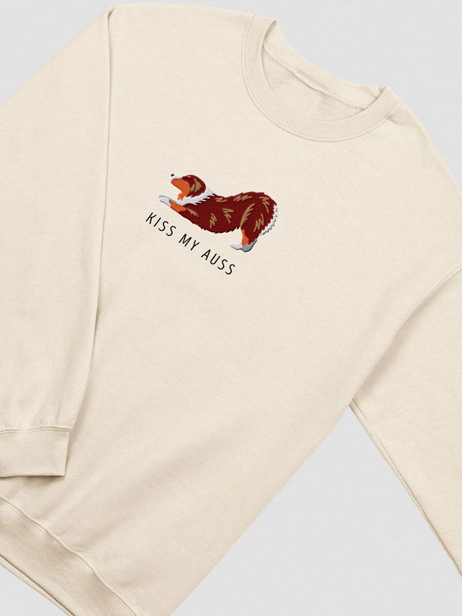 Kiss My Auss(2) Sweatshirt (Embroidered) of an Australian Shepherd(Red Tricolor) product image (5)