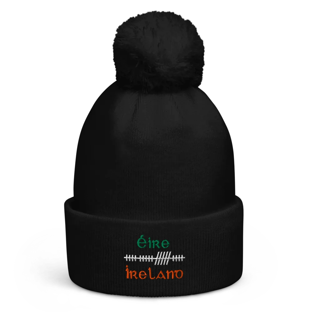 Ireland/Éire Orthodox Style Ogham embroidered Pom-Pom Beanie product image (1)