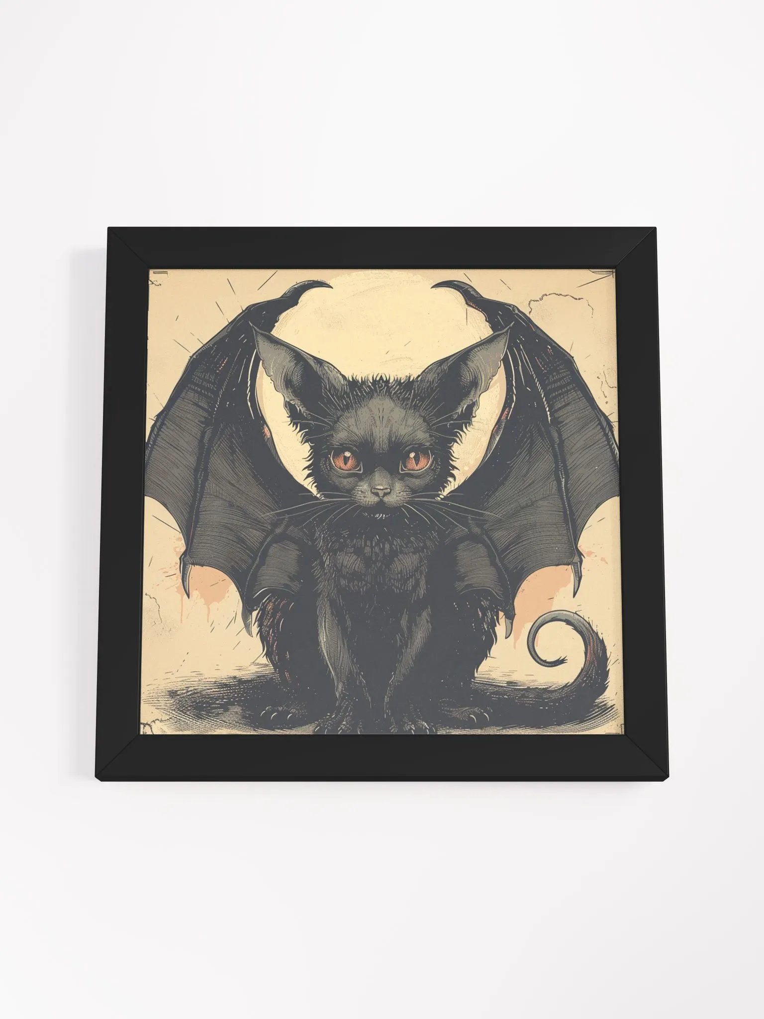Winged Cat Bat Framed Wall Art product image (3)