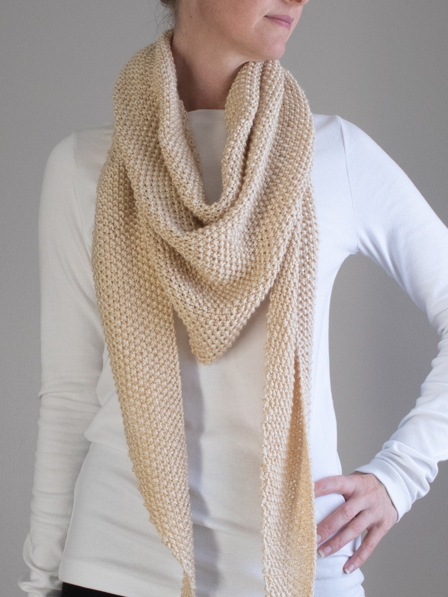 Seed Stitch Triangle Scarf Shawl Knitting Pattern PDF product image (1)