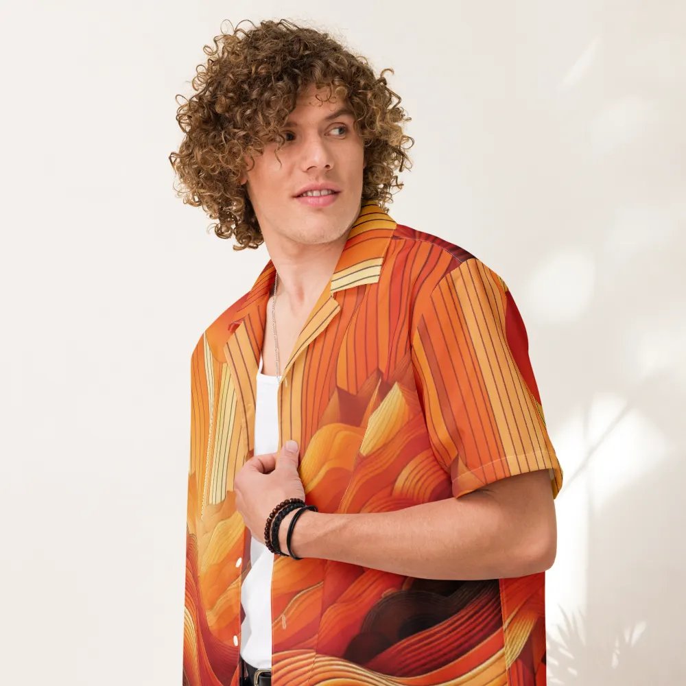 Men's Full-Print-9 Orange Hawaiian Shirt product image (8)