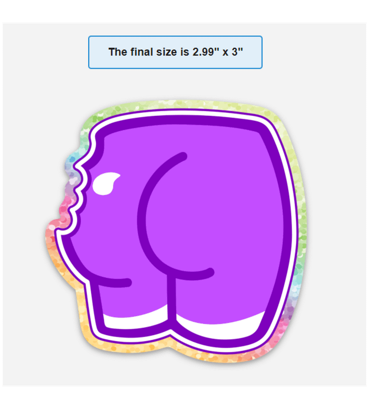 OG Juicy Gummy Bear Booty Glitter Sticker product image (1)