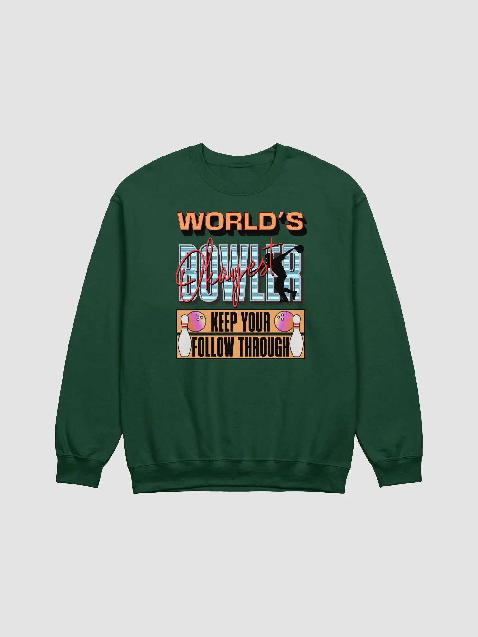 Worlds Okayest Bowler Crewneck Sweatshirt product image (3)