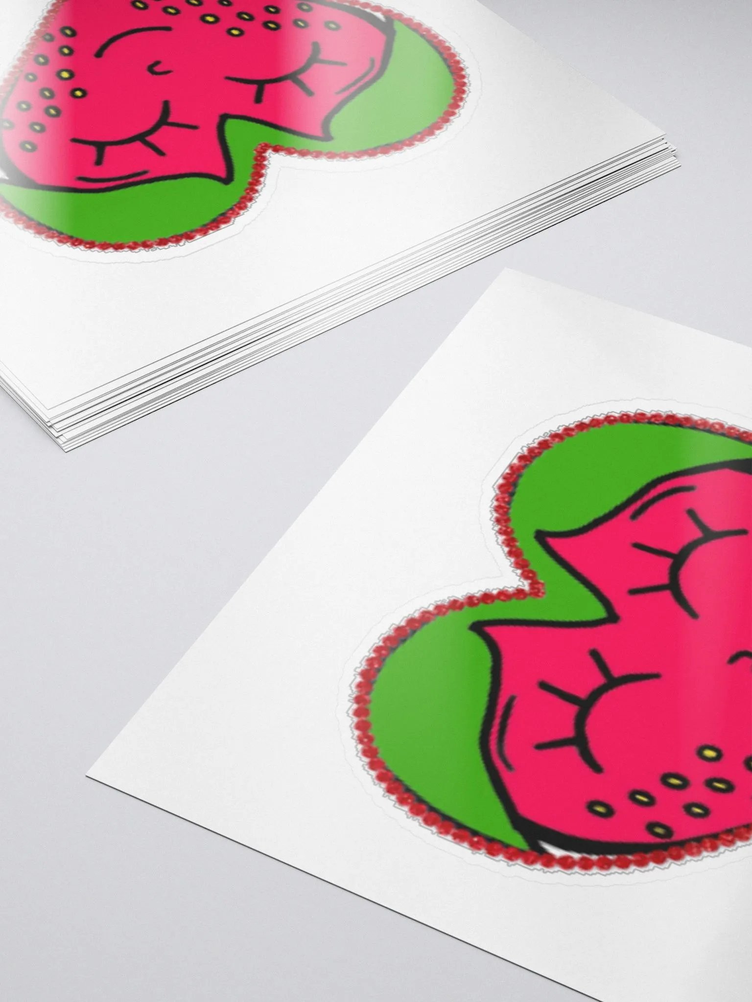heart strawberry sticker product image (5)