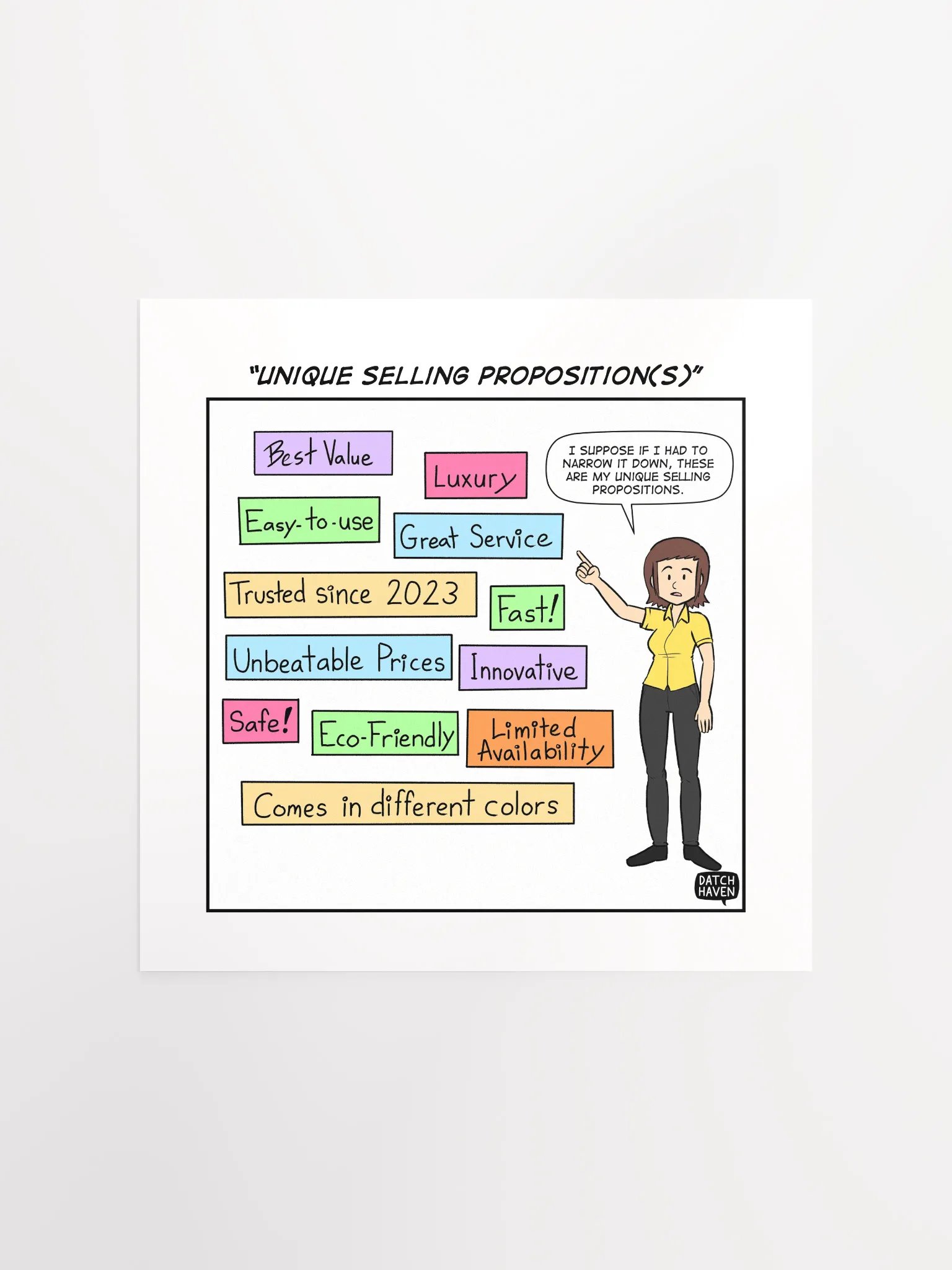 "Unique selling proposition(s)" poster (10″×10″) product image (1)
