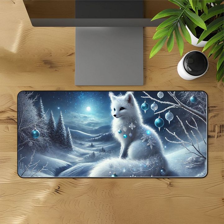 Winter Fox Enchantment Desk Mat - 12"x22" product image (1)