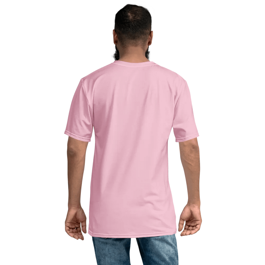 Plain Light Pink Soft Summer Men's Crewneck Polyester Heavyweight Premium T-Shirt by Treasure Pie product image (8)