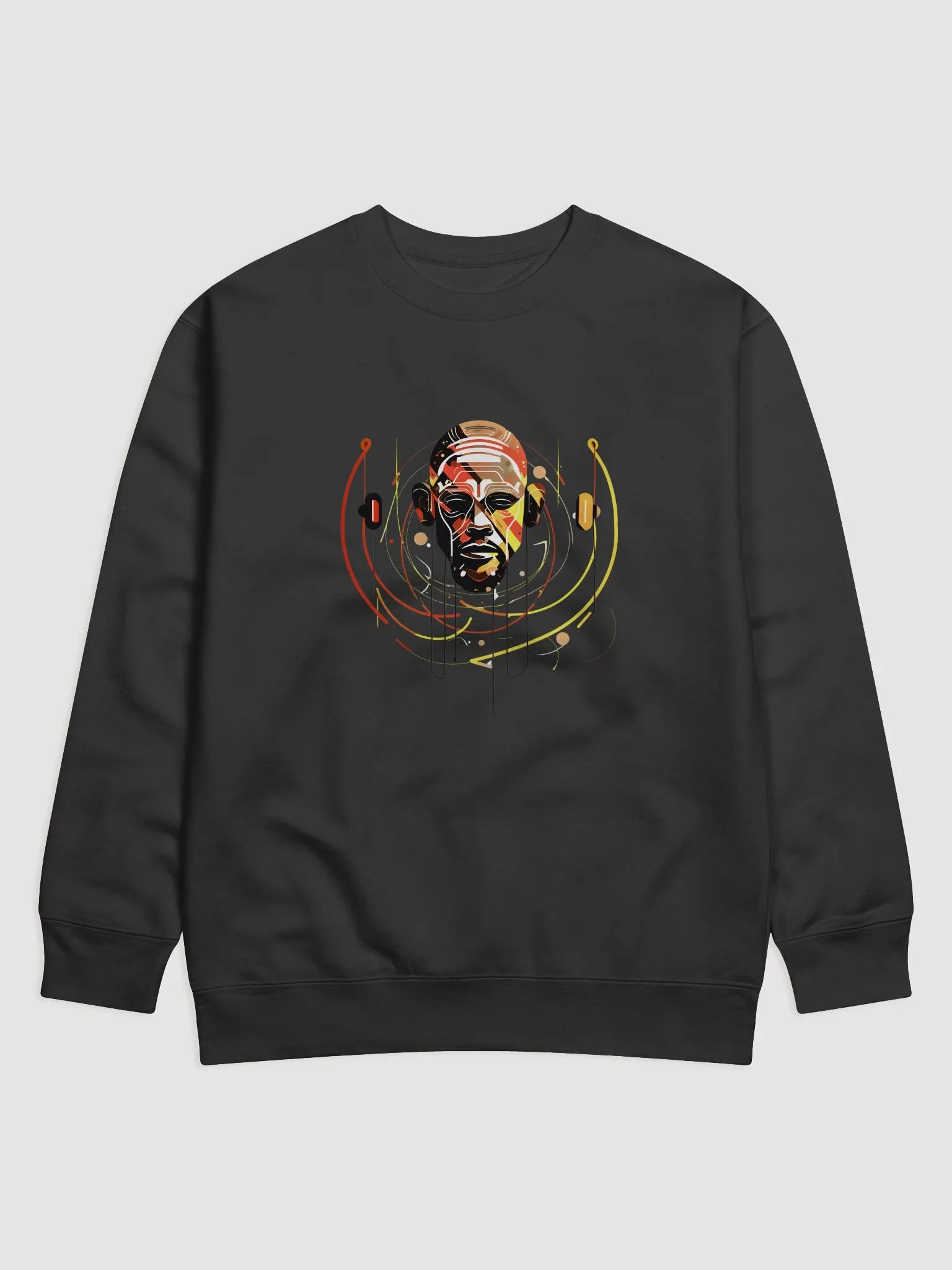 Abstract Headphones Techno Art Long Sleeve Sweater – Vibrant Music-Inspired Pullover product image (4)