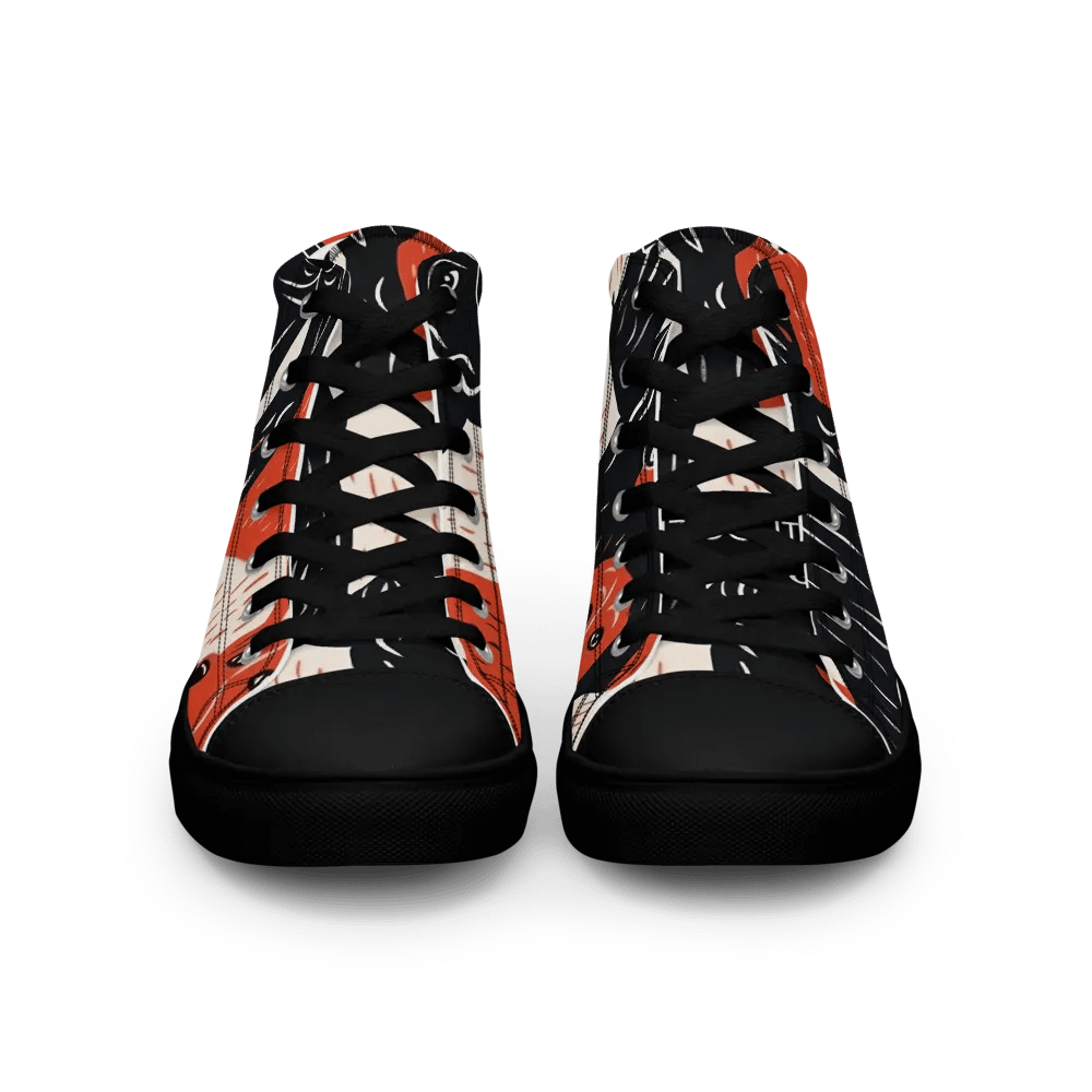 'Puppy Love' Printed Men's High Top Canvas Shoes product image (1)