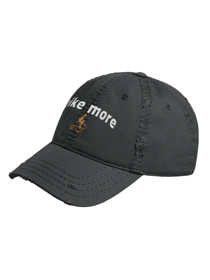 Bike More Embroidered Distressed Hat – Vintage Penny-Farthing Cycling Hat, Retro Bicycle Cap, Bike Lover Gift product image (4)