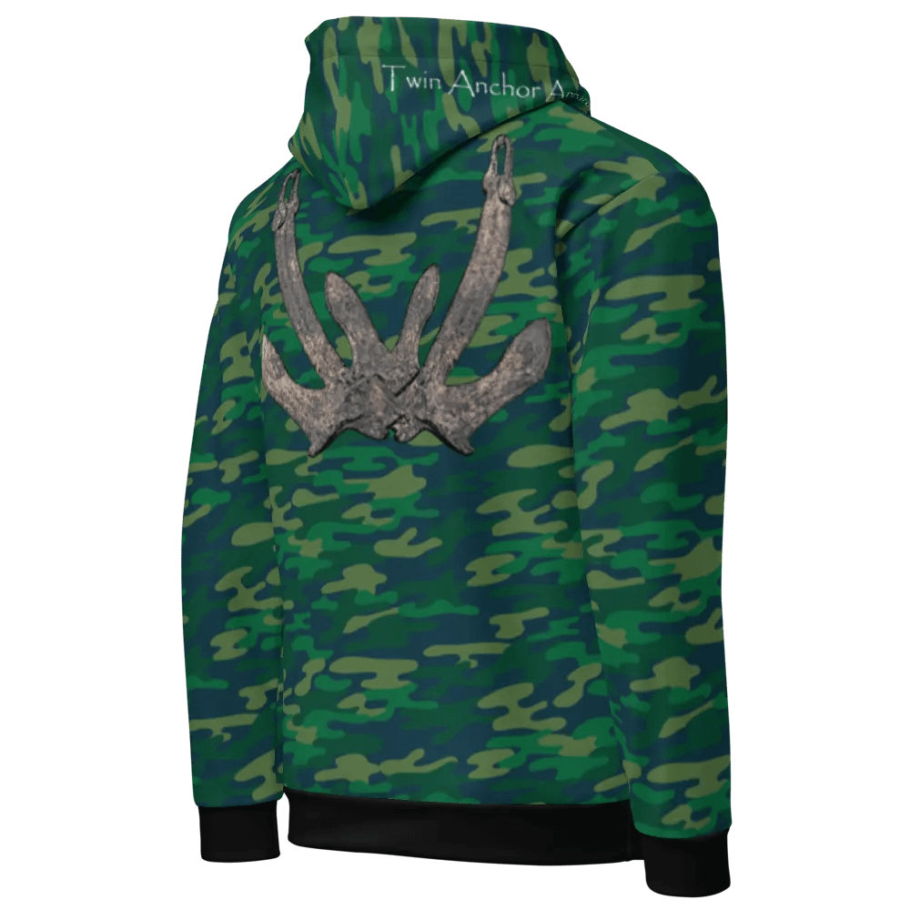 Teal Camouflage Anchor Hoodie product image (8)