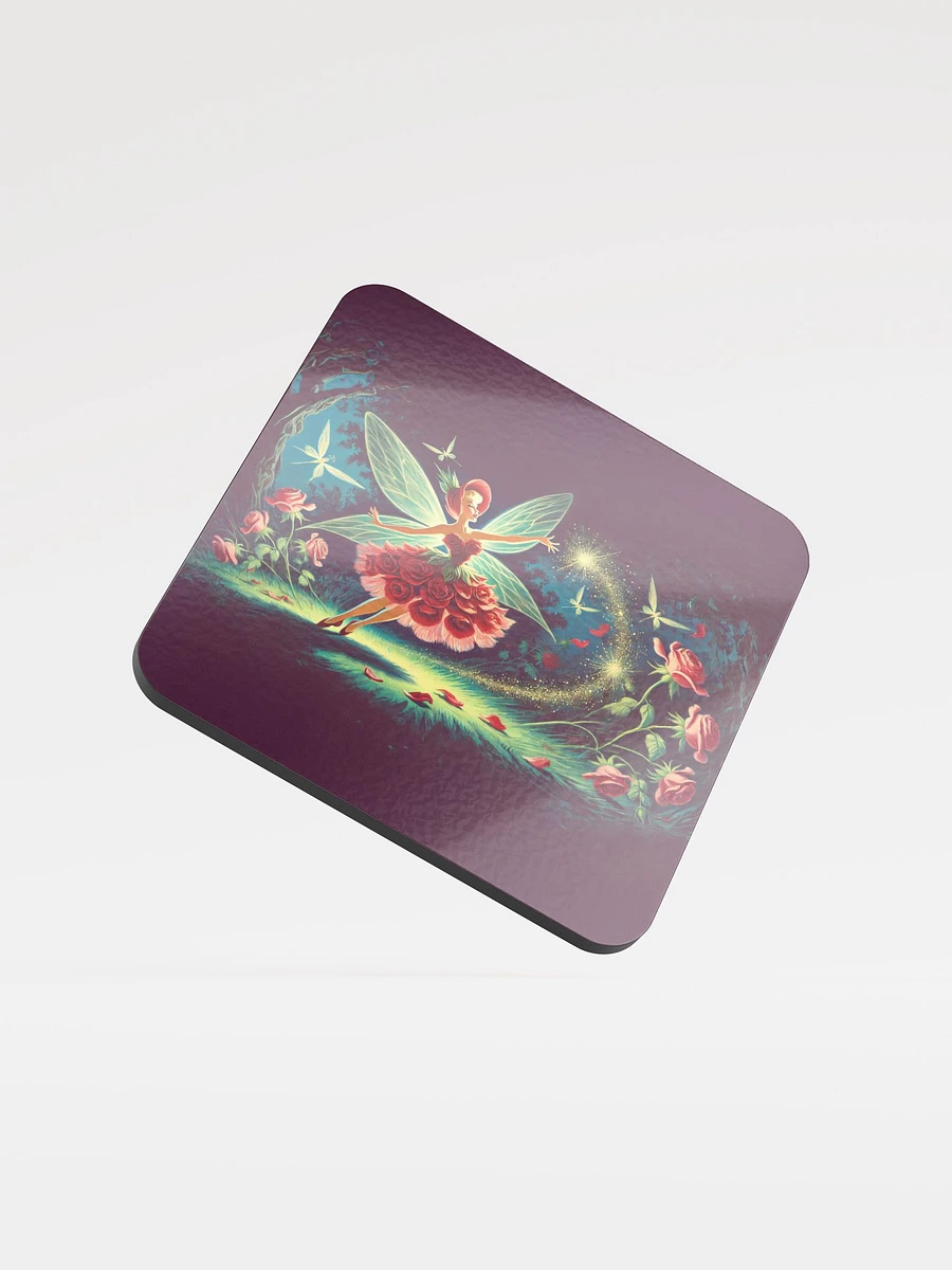 Enchanted Red Rose Fairy Cork Coaster product image (1)