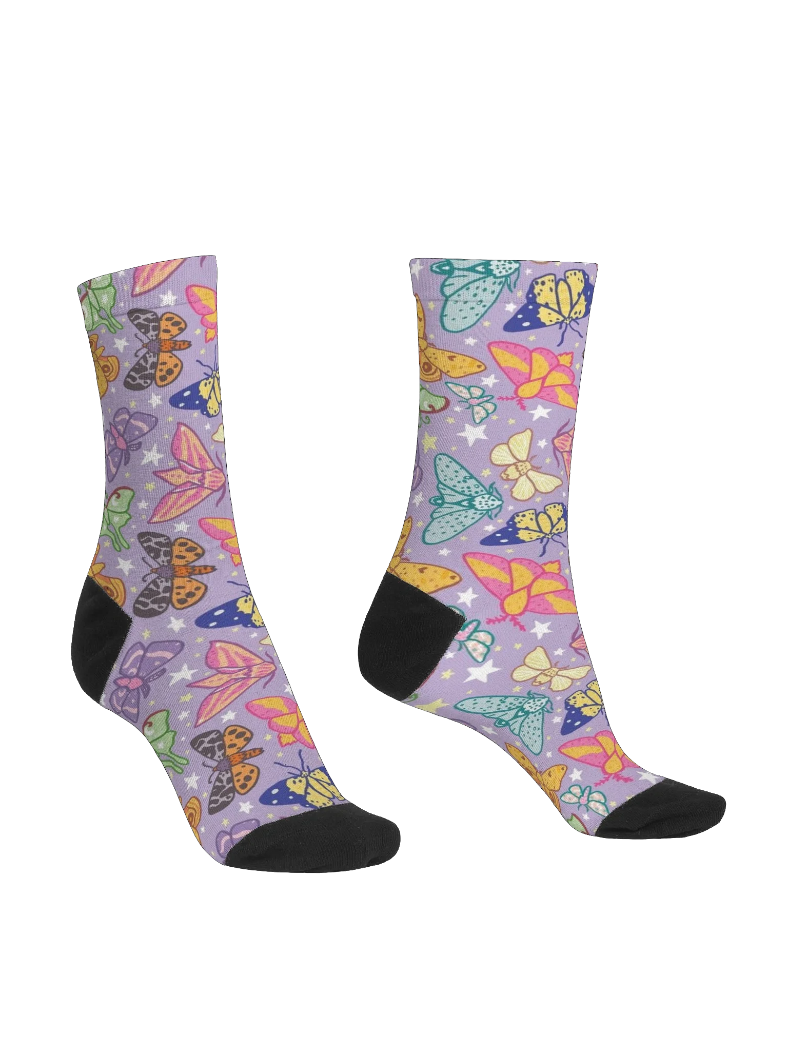 Starry Flutter Crew Socks — Colorful Butterfly Dreams product image (3)