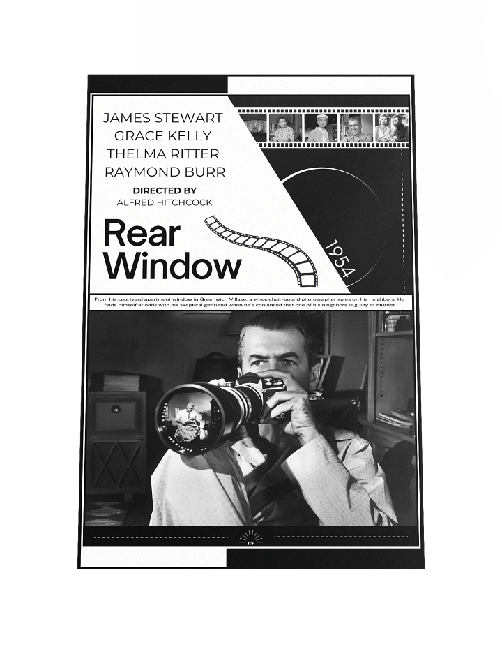 Rear Window with James Stewart and Grace Kelly 1954 | Movie Poster | 12x18 Wall Art product image (1)