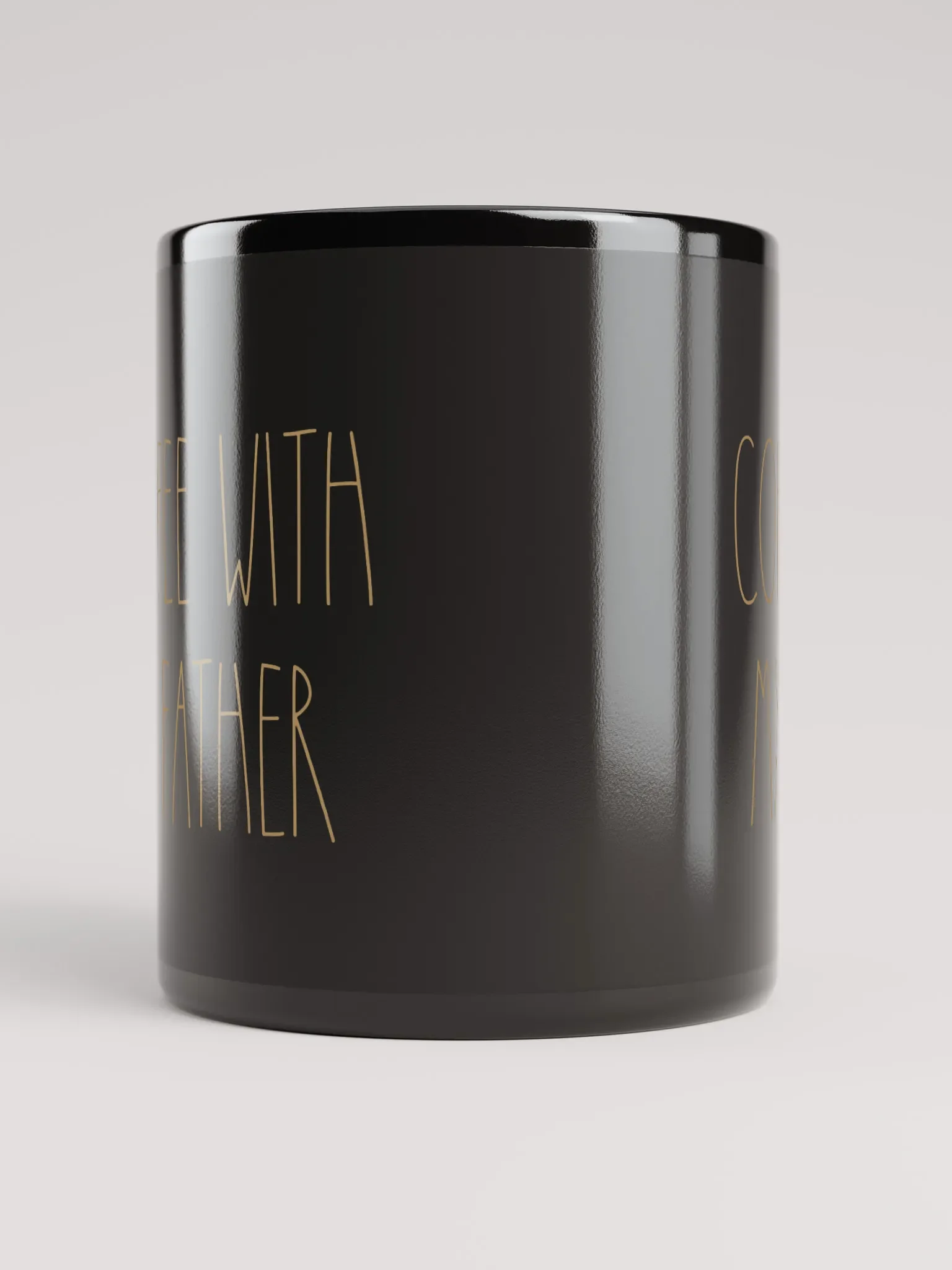 "Coffee With My Father” Mug (Black With Tan Lettering) product image (6)