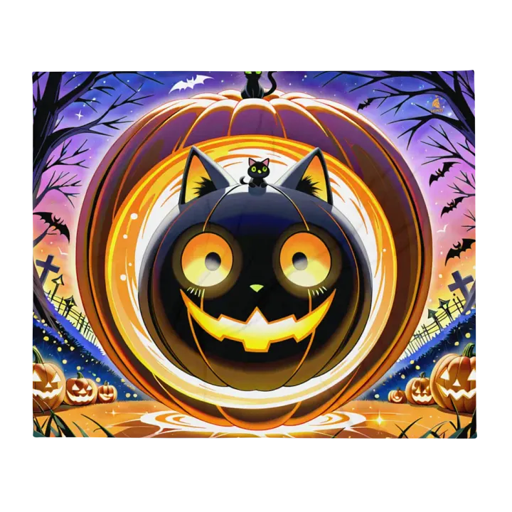 Kitty Pumpkin Blanket product image (1)