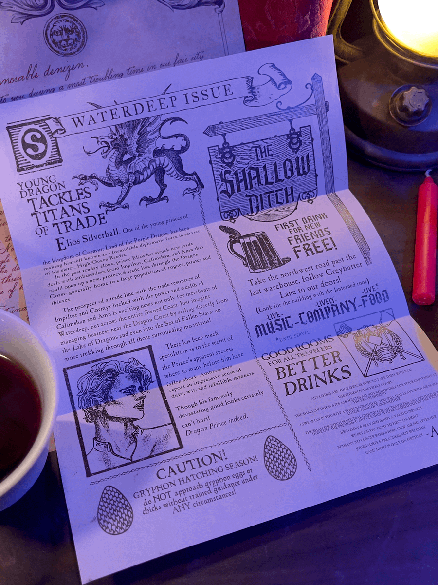 Editable Fantasy Newspaper Template - "The Sending Stone" product image (6)