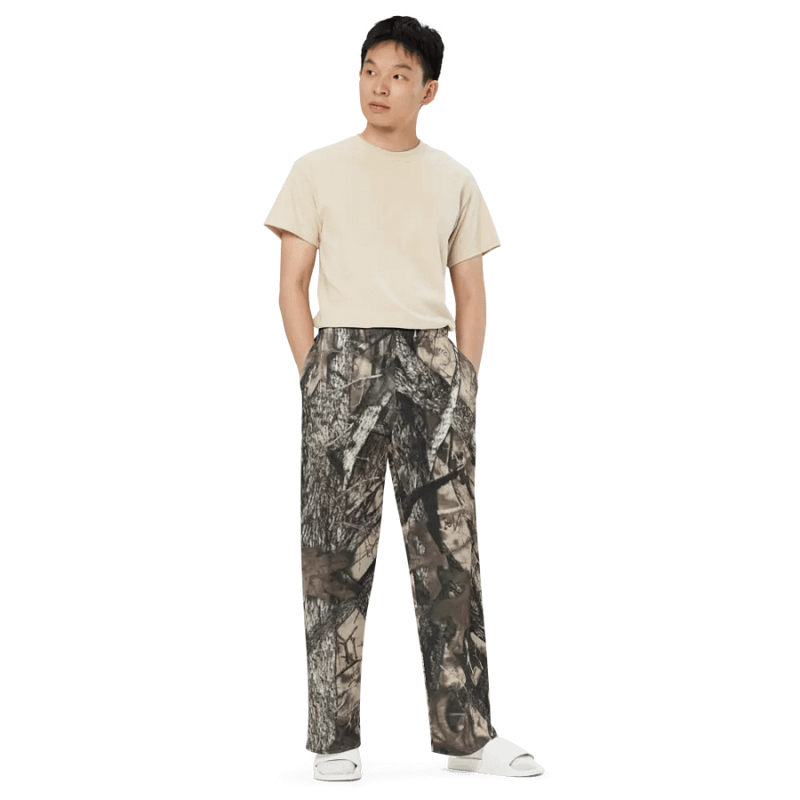 Forest Camo Unisex Wide-Leg Pants product image (6)