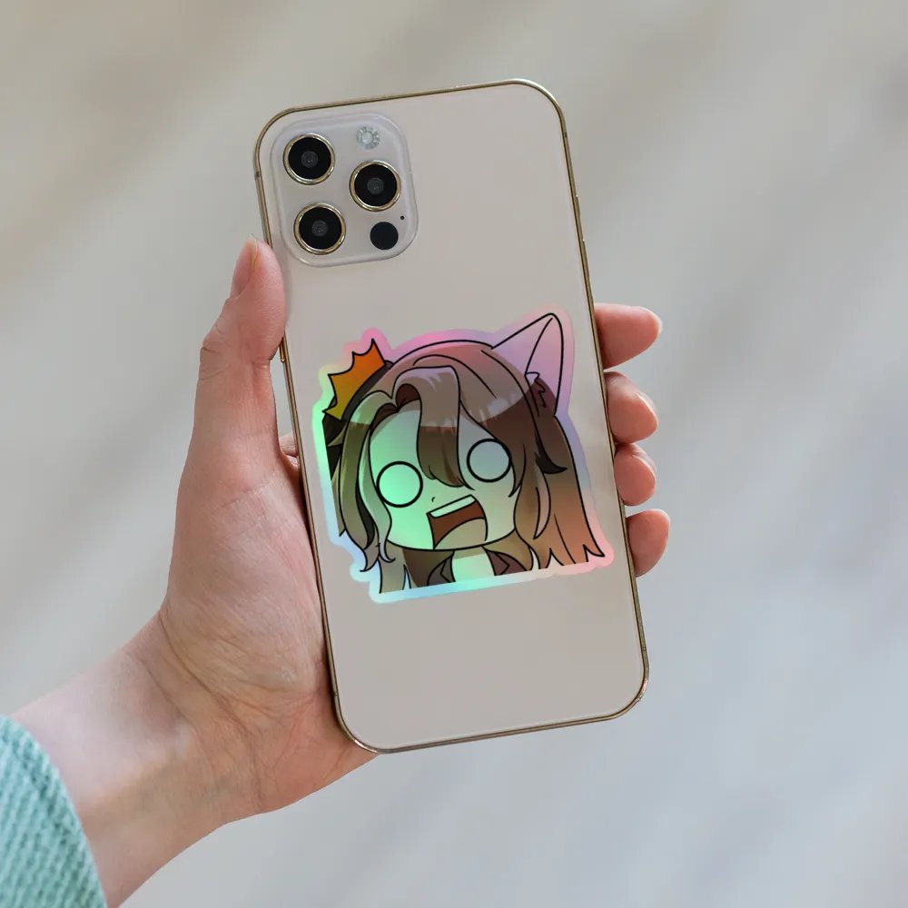 gasp emote holographic sticker product image (8)