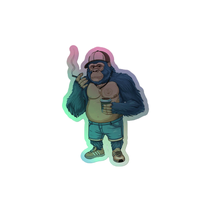 Blue Gorilla Kiss-Cut Holographic Sticker Sheet product image (2)
