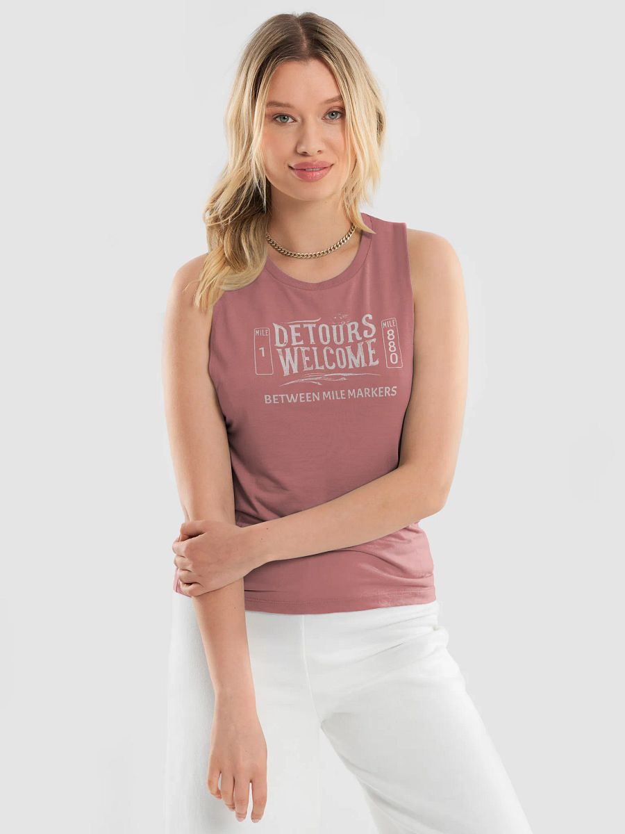 Detours Welcome Women's Flowy Tank Top - White product image (5)