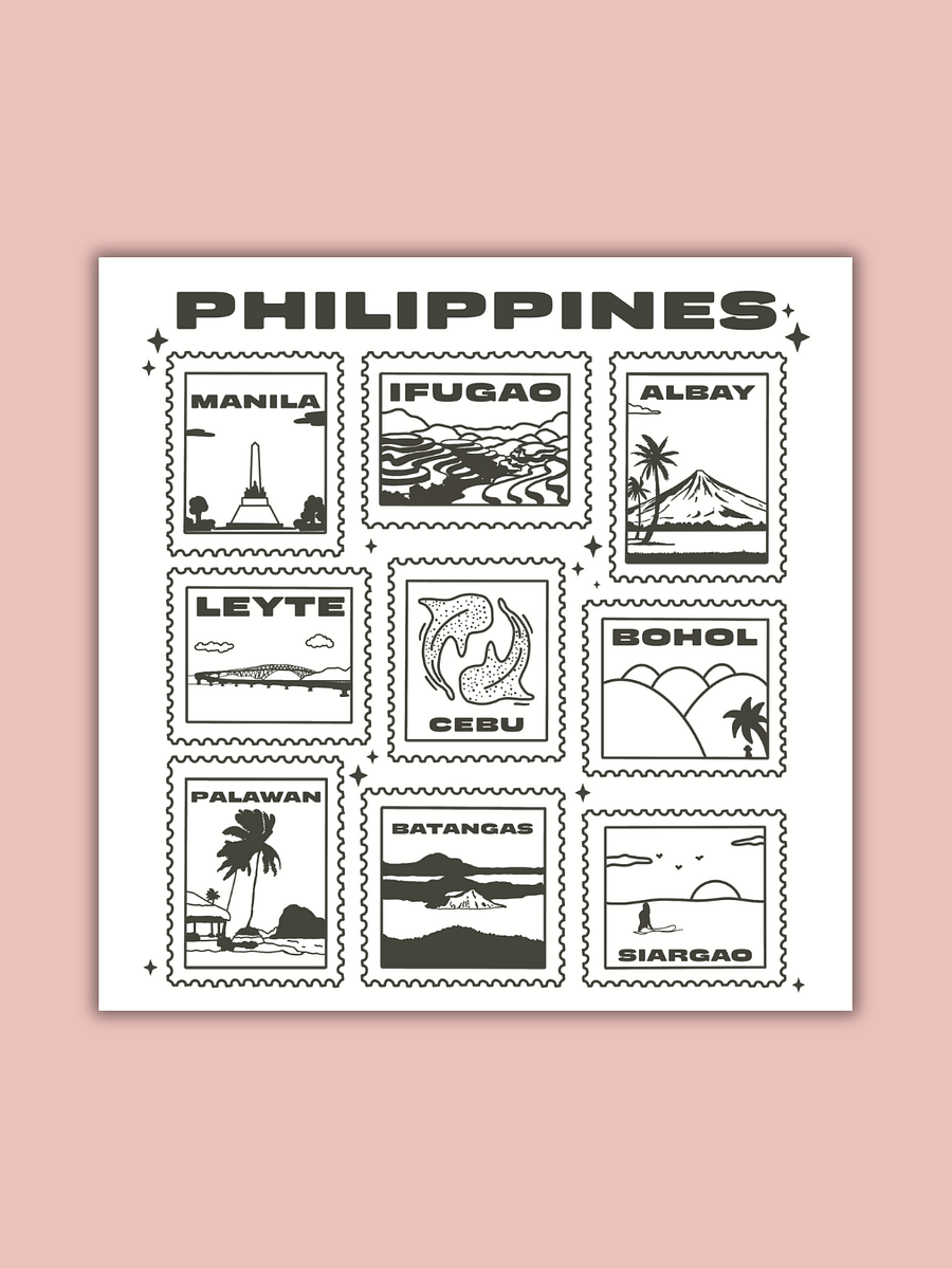 Philippine Island Stamps Print 6x6 product image (1)