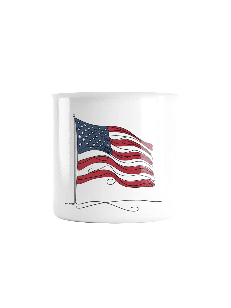 USA Flag Line Art Enamel Mug product image (2)