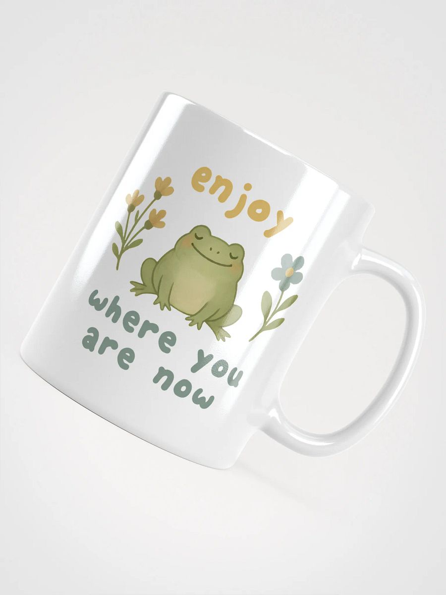 Enjoy Where You Are Now Frog Mug – Cute Frogcore Positivity Coffee Cup product image (4)