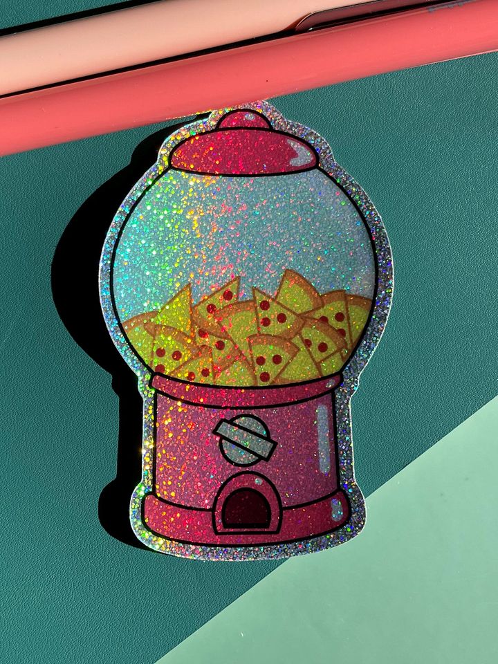 Holographic Pink Pizza Gumball Sticker product image (1)