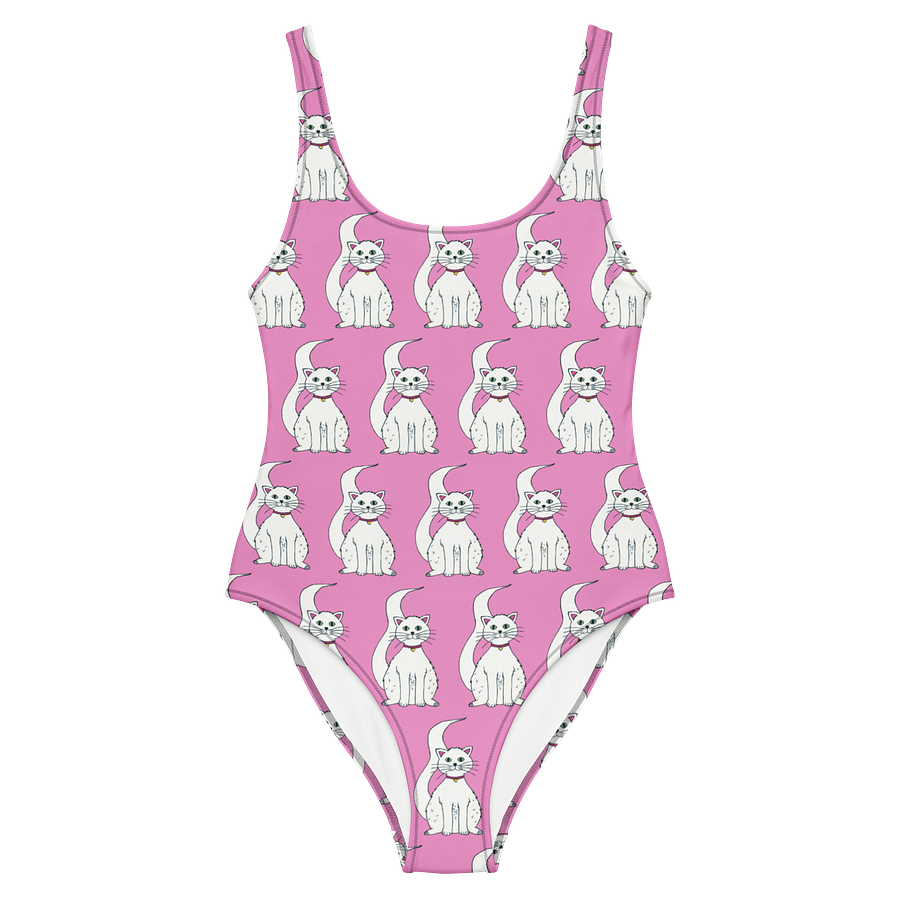 White Cat (art by Dina R.) akril painting picture - One-Piece Swimsuit product image (2)