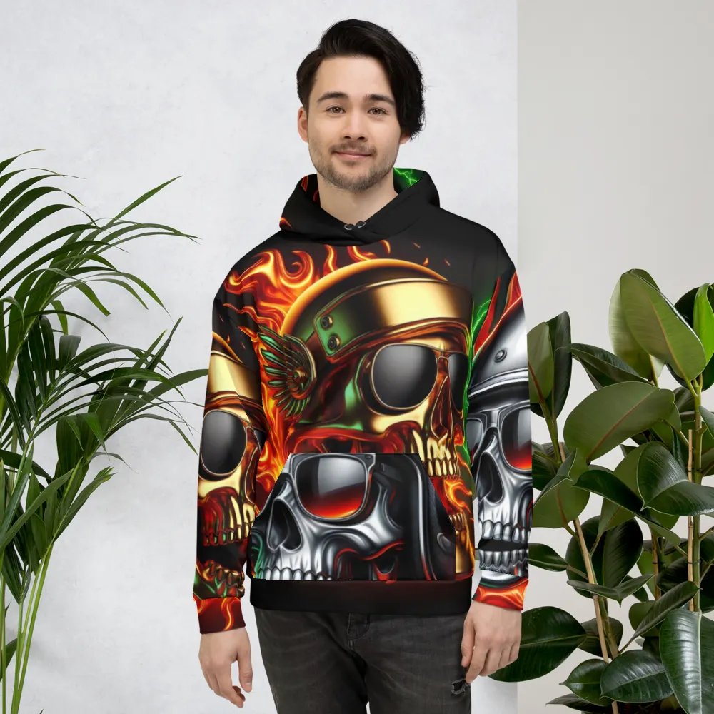 Fierce Skull Firestorm - Unisex Skull Hoodie #51 product image (4)