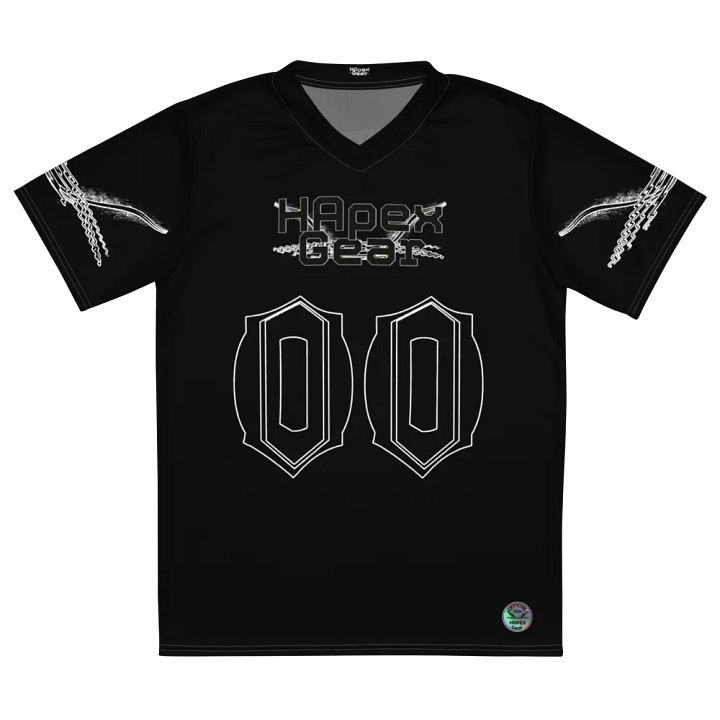 Recycled Unisex Sports Jersey - Black - Black HApex Gear Black Logo product image (2)