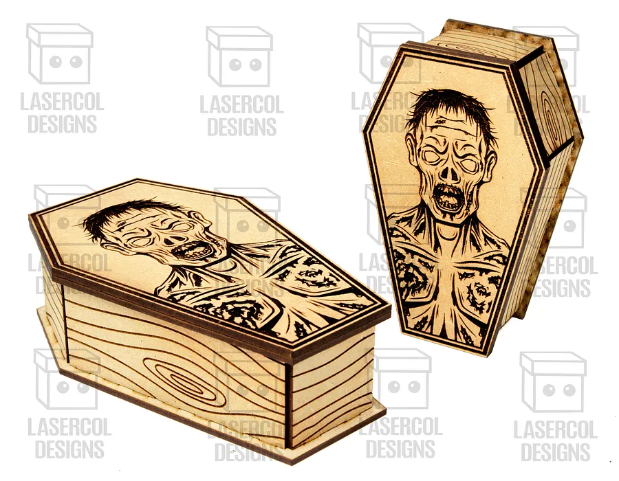 Halloween Coffin Box Set 3 (2 Sizes) - Laser Cut Files product image (2)