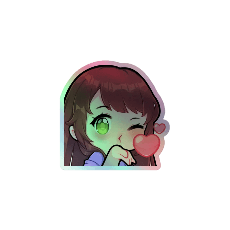 hanrosedav kiss holo emote sticker product image (1)