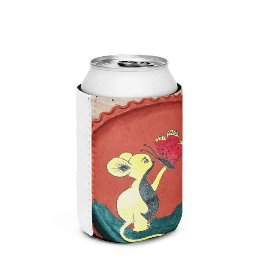 Whimsical Mouse and Butterfly Can Cooler product image (3)
