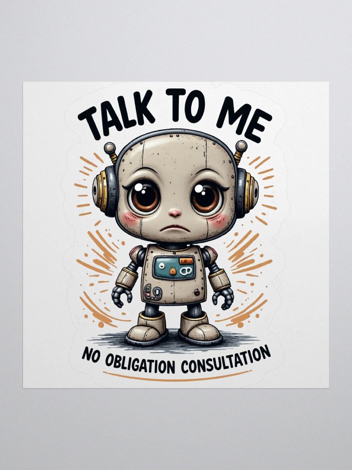 Sad Lonely Robot Stickers product image (1)