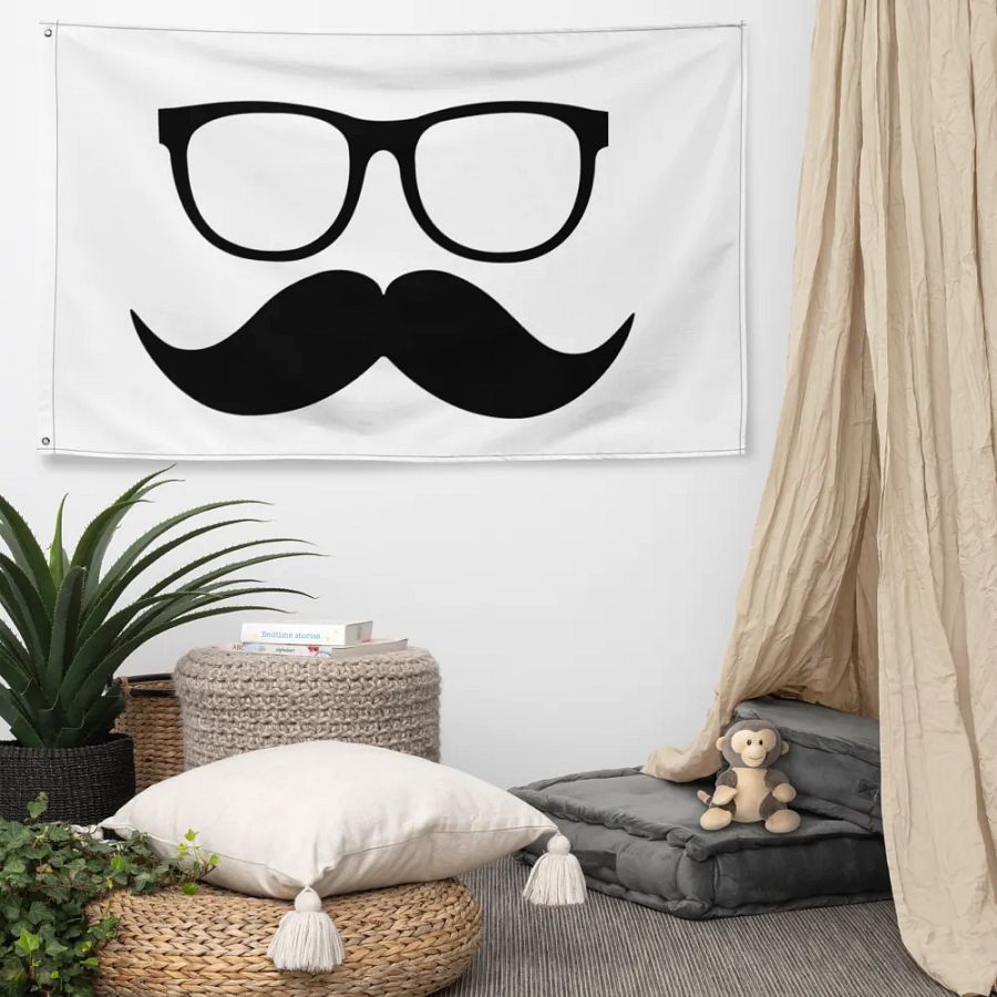 Black Moofstache Flag product image (5)