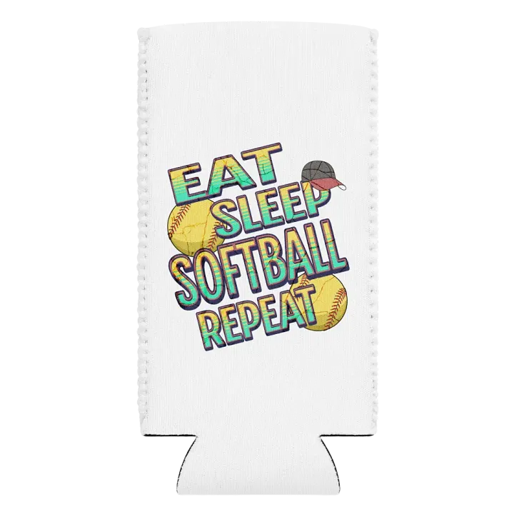 Eat Sleep Softball Repeat Lover's Can Cooler product image (2)