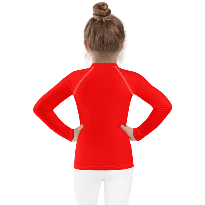 Kids Plain Color Red Rash Guard product image (2)