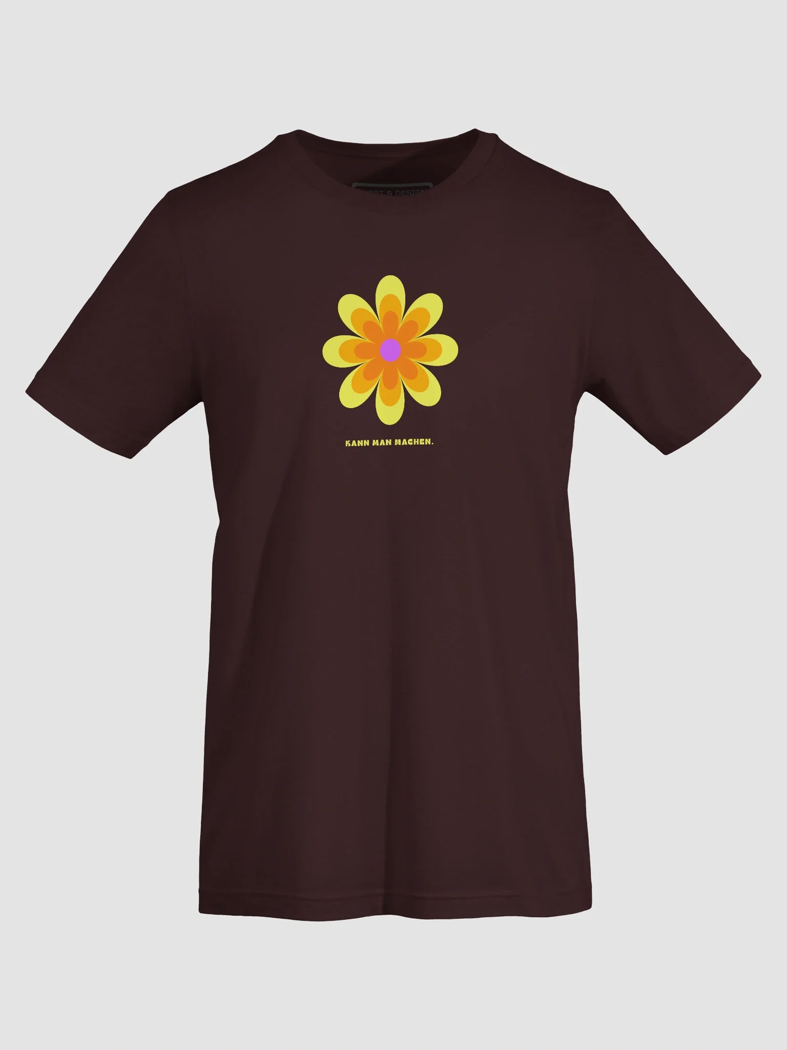 Laid-back flower T-Shirt "Kann man machen." - yellow orange product image (7)