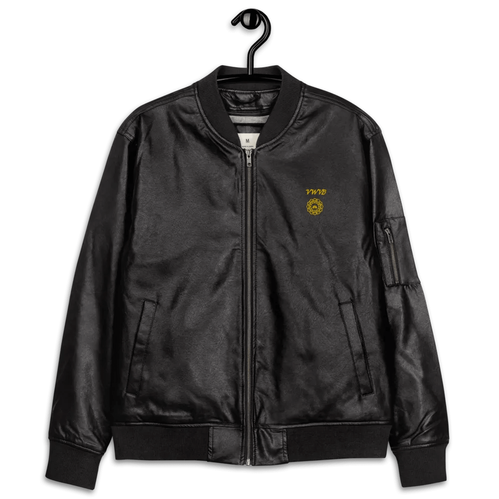 Lotus Mandala Faux Leather Bomber Jacket product image (12)