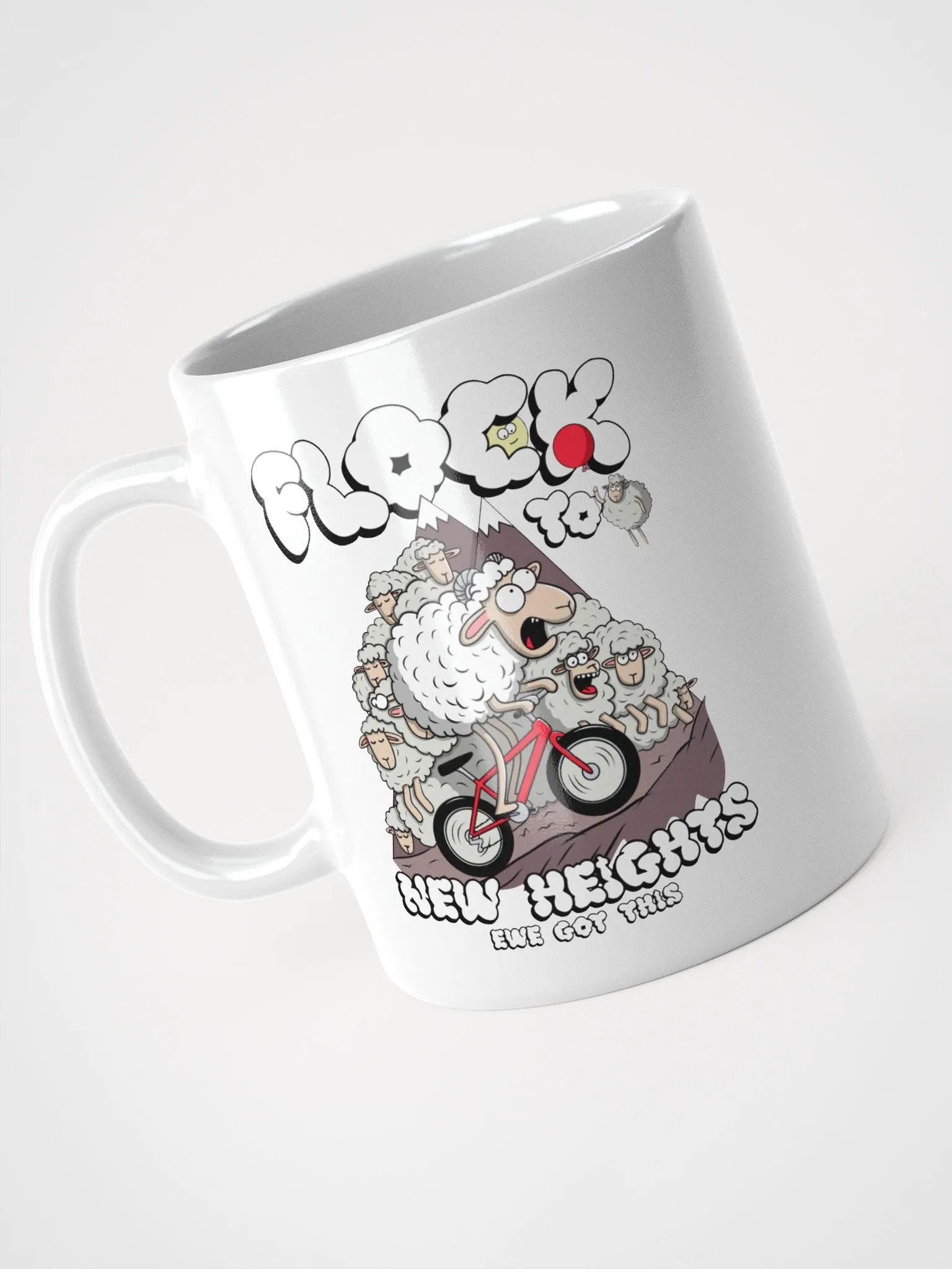 Flock to New Heights - Mug Cute Sheep Bike Design product image (8)