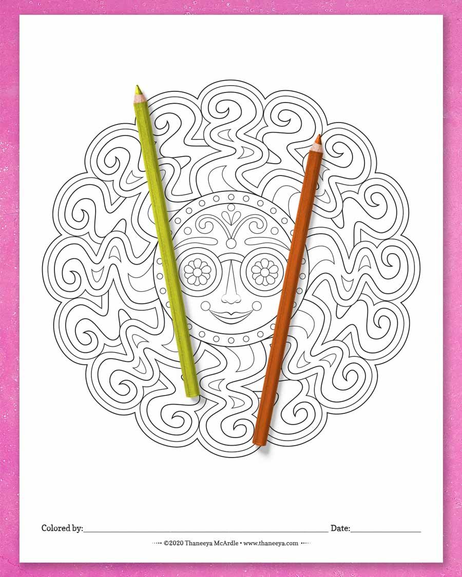 Sun Mandala Coloring Pages product image (6)